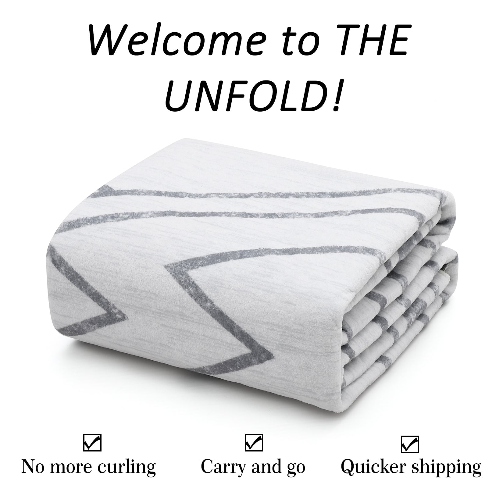 Garvee Modern Geometric Washable Rug Soft Thin Non Slip Indoor Carpet Blue 4x6 - Grey