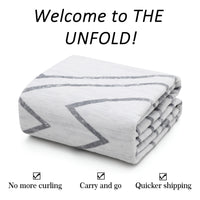 Garvee Modern Geometric Washable Rug Soft Thin Non Slip Indoor Carpet Blue 4x6 - Grey