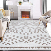 Garvee Rugs Alfombras Geometric Moroccan 8x10 Rug for Living Room Large Rug Modern Boho Area Rug for Bedroom Farmhouse Soft Rug Non-Slip Low Pile Indoor Area Rug for Nursery Dining Room