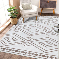 Garvee Rugs Alfombras Geometric Moroccan 8x10 Rug for Living Room Large Rug Modern Boho Area Rug for Bedroom Farmhouse Soft Rug Non-Slip Low Pile Indoor Area Rug for Nursery Dining Room
