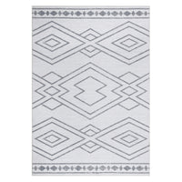 Garvee Modern Geometric Washable Rug Soft Thin Non Slip Indoor Carpet Blue 4x6 - Grey