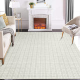 Garvee Area Rugs 3x5 Washable Plaid Rugs for Hallway Entryway Bedroom Entrance Laundry Bathroom Modern Living Room Floor Carpet Low Pile Checkered Farmhouse Area Rug Non Slip Grey - Light Gray