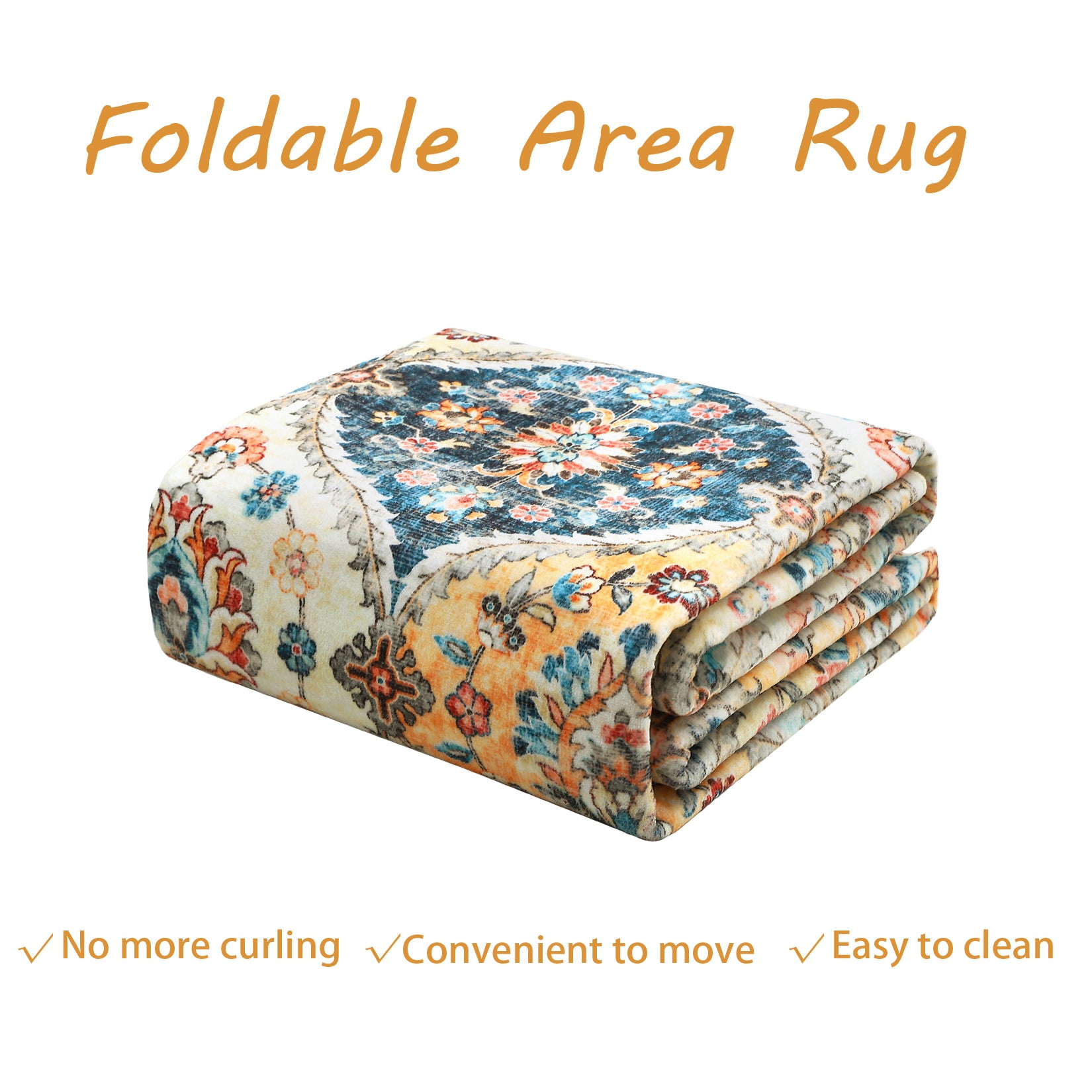 Garvee Machine Washable Rug 4x6 | Non-Slip, Ultra-Thin | Faux Wool, Vintage Trellis | Living Room, Bedroom, Dining Room