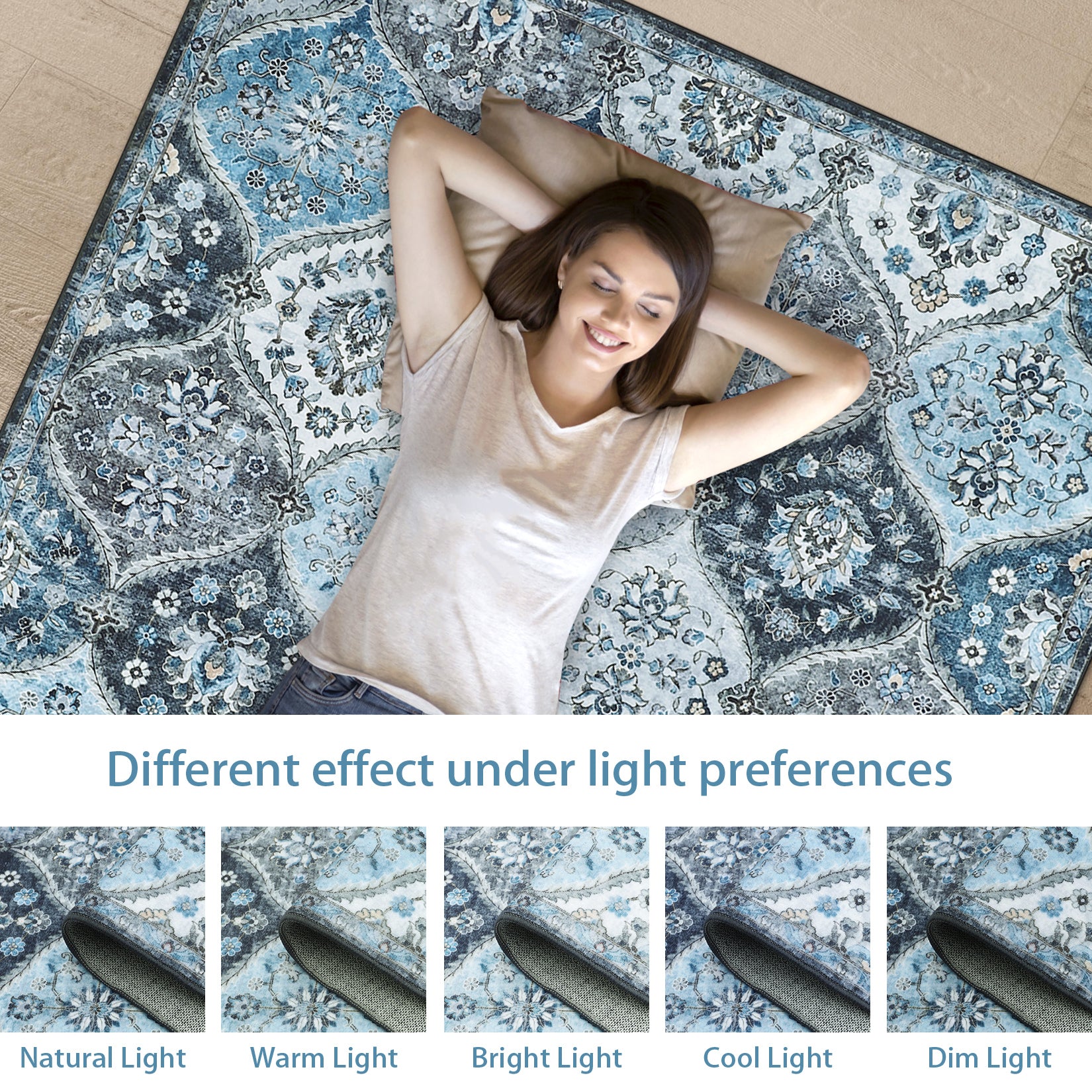 Garvee Area Rug 2x3 - Non-Slip, Washable - Faux Wool, Ultra-Thin, Pet-Friendly - Ideal for Bedroom, Living Room, Entryway