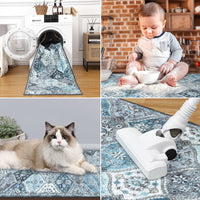 Garvee Area Rug 2x3 - Non-Slip, Washable - Faux Wool, Ultra-Thin, Pet-Friendly - Ideal for Bedroom, Living Room, Entryway