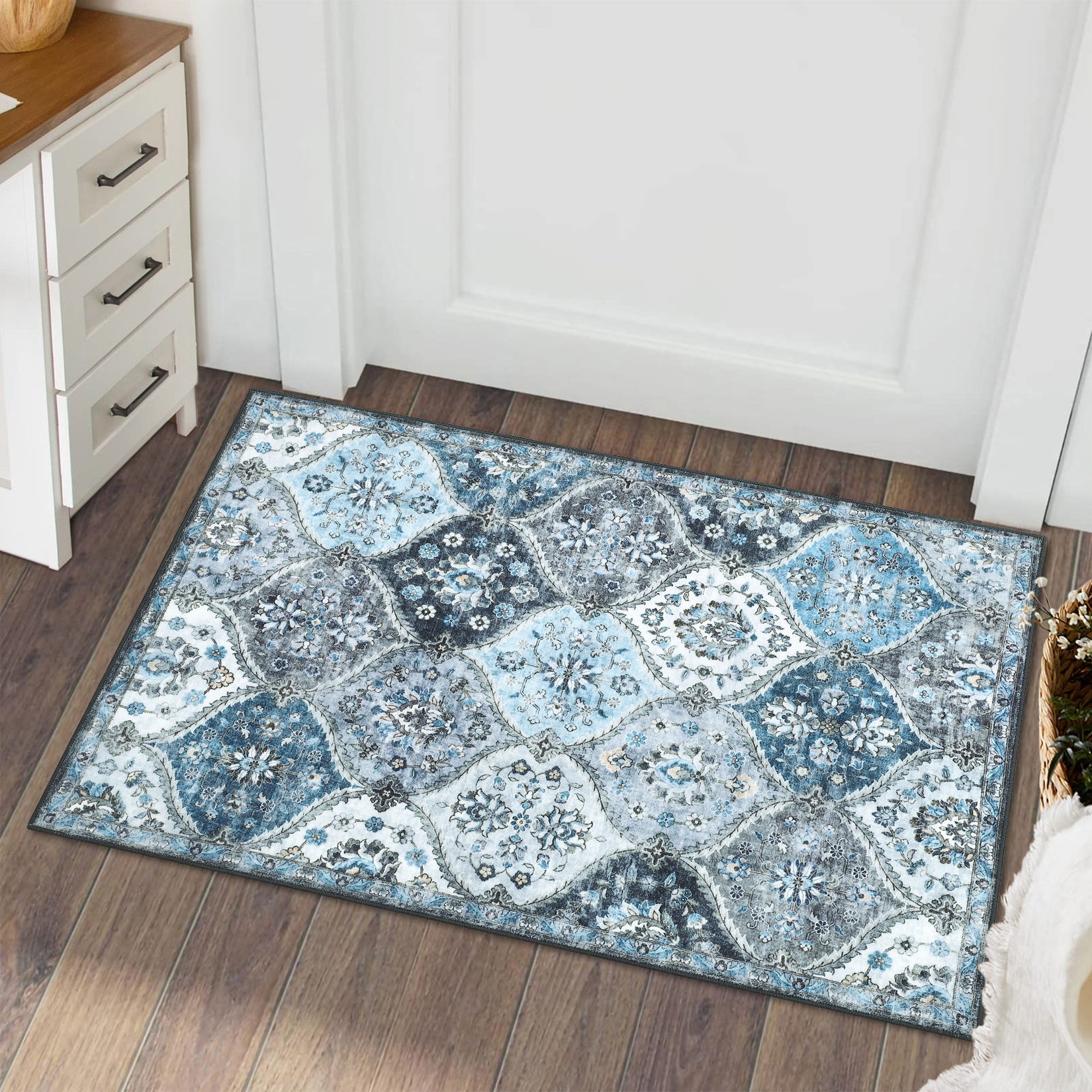 Garvee Area Rug 2x3 - Non-Slip, Washable - Faux Wool, Ultra-Thin, Pet-Friendly - Ideal for Bedroom, Living Room, Entryway