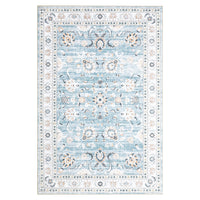Garvee Area Rug 8x10 Large Vintage Rug Machine Washable Area Rug Indoor Floor Cover Boho Distressed Rug Retro Accent Area Rug for Living Room Bedroom Kitchen, Blue