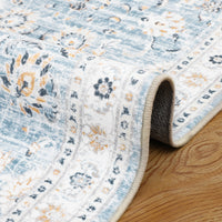 Garvee Area Rug 8x10 Large Vintage Rug Machine Washable Area Rug Indoor Floor Cover Boho Distressed Rug Retro Accent Area Rug for Living Room Bedroom Kitchen, Blue