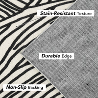 Garvee Modern Black & White 2x6 Entryway Runner, Curve Striped Low Pile Non Slip Washable Rug for Hallway Laundry Bedroom