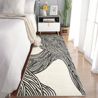 Garvee Modern Black & White 2x6 Entryway Runner, Curve Striped Low Pile Non Slip Washable Rug for Hallway Laundry Bedroom