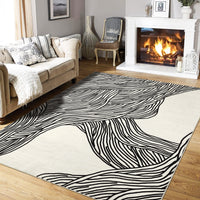 Garvee Modern Black & White 10x13 Abstract Area Rug, Minimalist Boho Washable Low Pile Non Slip TPR Backing Carpet for Living Room Bedroom Dining Office