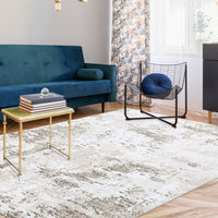 Garvee Abstract Taupe 5x7 Machine Washable Modern Rug Distressed Floor Mat Indoor Soft Floor Cover Low Pile Living Room Rug Non-Shedding Foldable Washable Throw Carpet Non Slip Bedroom Thin Rug Taupe