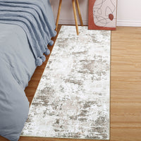 Garvee Abstract Taupe 2x6 Runner Rugs, Contemporary Distressed Hallway Runners Entryway Rug Runner Soft Kitchen Mat Distressed Floor Cover Non Slip Foldable Rug Washable Indoor Living Room Bedroom Rug