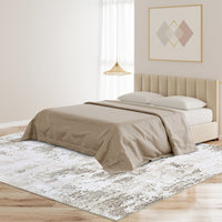 Garvee Abstract Taupe 5x7 Machine Washable Modern Rug Distressed Floor Mat Indoor Soft Floor Cover Low Pile Living Room Rug Non-Shedding Foldable Washable Throw Carpet Non Slip Bedroom Thin Rug Taupe