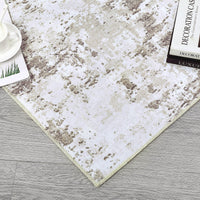 Garvee Abstract Taupe 5x7 Machine Washable Modern Rug Distressed Floor Mat Indoor Soft Floor Cover Low Pile Living Room Rug Non-Shedding Foldable Washable Throw Carpet Non Slip Bedroom Thin Rug Taupe
