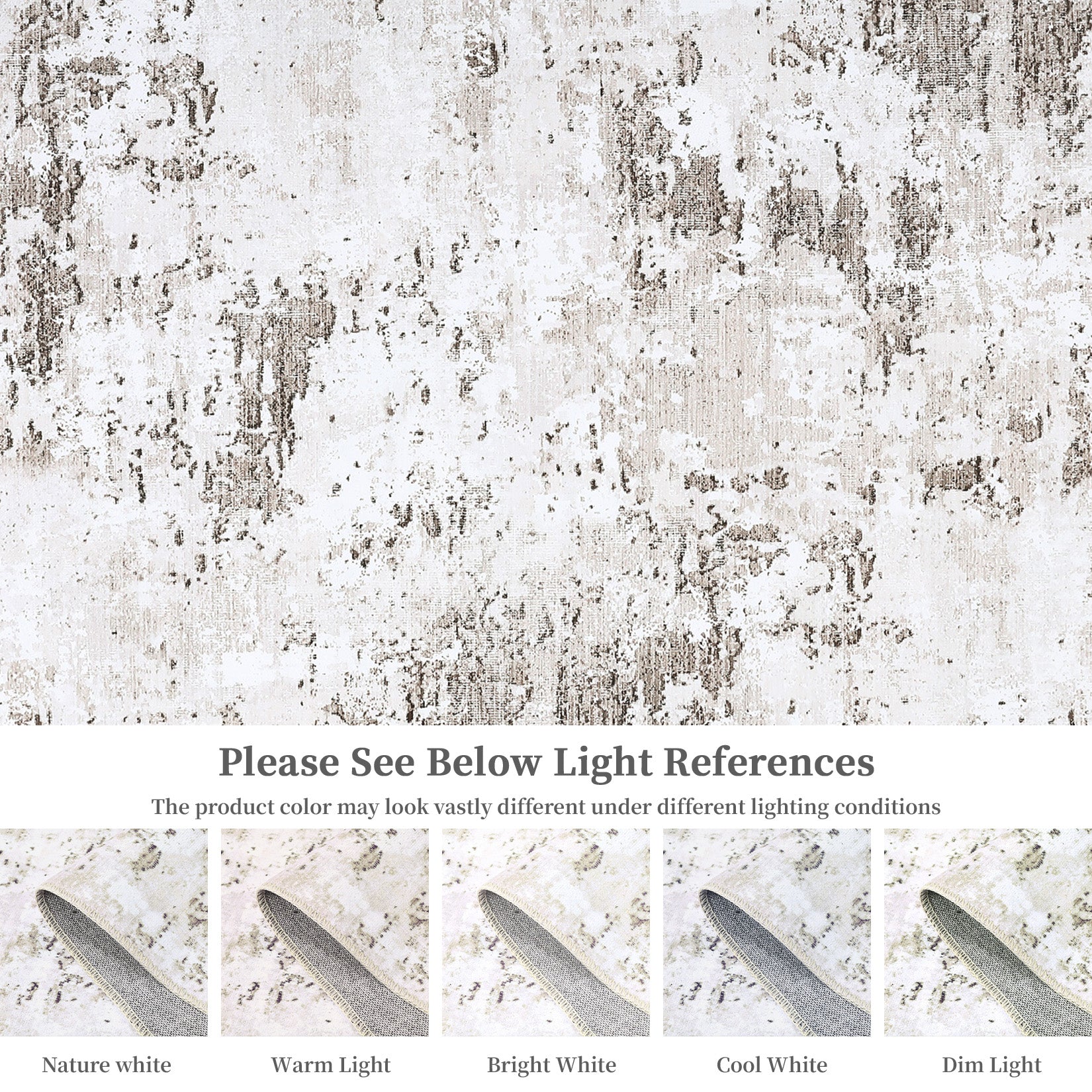 Garvee Abstract Taupe 5x7 Machine Washable Modern Rug Distressed Floor Mat Indoor Soft Floor Cover Low Pile Living Room Rug Non-Shedding Foldable Washable Throw Carpet Non Slip Bedroom Thin Rug Taupe