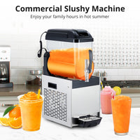 Garvee 12L/3.2 Gal Commercial Slushy Machine Frozen Drink Margarita Machine Smoothie Self-Cleaning for Snow Melts Home Coffee Shops Restaurants