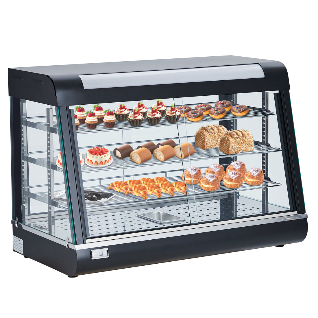 Garvee 35" Food Warmer Commercial, Countertop Pizza Warmer 3-Tier with LED Lighting & Removable Shelves, Food Display Warmer for Restaurant