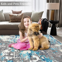 Garvee Small Area Rug 2x3 Boho Chic Abstract Watercolor Design Entryway Rug Machine Washable Rug Non Slip Contemporary Indoor Floor Accent Carpet for Bathroom Doorway