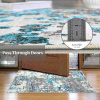 Garvee Small Area Rug 2x3 Boho Chic Abstract Watercolor Design Entryway Rug Machine Washable Rug Non Slip Contemporary Indoor Floor Accent Carpet for Bathroom Doorway