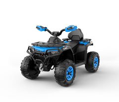 Garvee 12V Electric Ride On Car for Kids 3-8 Years, 2 * 45W Motor, Remote Control, LED Lights, Music Player & Emergency Brake, Battery Powered Cars for Toddlers & Big Kids - Blue - Blue