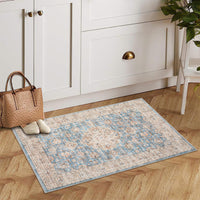 Garvee Area Rug 2x3 Washable Rug Vintage Medallion Doormat Boho Floral Accent Rug Indoor Entrance Kitchen Mat Soft Low Pile Front Door Mat Non-Slip Non-Shedding Small Rug for Bedroom Nursery