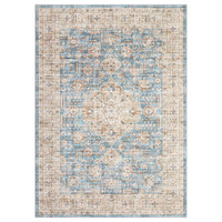 Garvee Area Rug Living Room Rug 10x13 Washable Rug Non Slip Backing Vintage Rug Soft Indoor Distressed Carpet Oriental Aesthetic Throw Carpet Foldable Thin Rug for Bedroom Nursery Dorm Office Blue