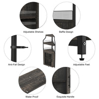 Garvee Corner Wine Bar Rack Cabinet with Detachable Wine Rack, Bar Cabinet with Glass Holder and Mesh Door, Liquor Coffe Bar Cabinet with Adjustable Shelves, Dark Wood