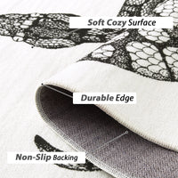 Garvee Animal Print Black & White 3x5 Washable Rug – Modern Snake Rug, Low-Pile Gothic Area Carpet for Bedroom, Living Room, Office, or Aesthetic Floor Decor