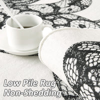 Garvee Animal Print Black & White 3x5 Washable Rug – Modern Snake Rug, Low-Pile Gothic Area Carpet for Bedroom, Living Room, Office, or Aesthetic Floor Decor