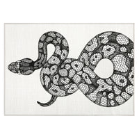 Garvee Animal Print Black & White 3x5 Washable Rug – Modern Snake Rug, Low-Pile Gothic Area Carpet for Bedroom, Living Room, Office, or Aesthetic Floor Decor