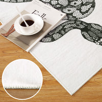 Garvee Animal Print Black & White 3x5 Washable Rug – Modern Snake Rug, Low-Pile Gothic Area Carpet for Bedroom, Living Room, Office, or Aesthetic Floor Decor