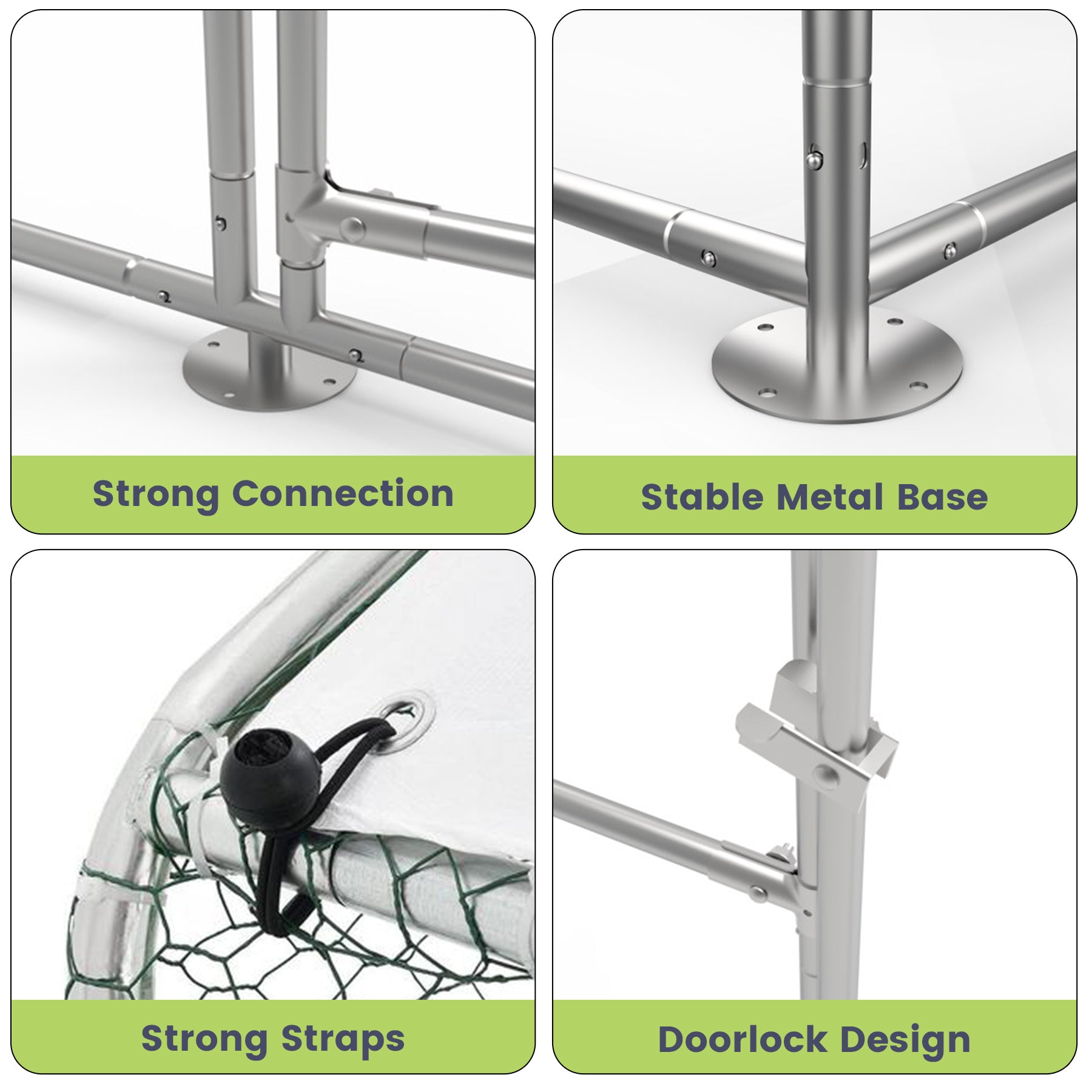 Garvee Large Metal Chicken Coop, Walk-in Poultry Cage, Chicken House with Waterproof and Anti-Ultraviolet Cover for Outdoor Yard Farm Silver - 9.8*19.7*6.6FT