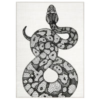 Garvee Animal Print Black & White 2x3 Washable Entryway Rug – Modern Snake Rug, Indoor/Outdoor Non-Slip Throw Mat for Bedroom, Bathroom, Kitchen, or Living Room
