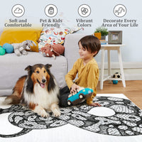 Garvee Animal Print Black & White 3x5 Washable Rug – Modern Snake Rug, Low-Pile Gothic Area Carpet for Bedroom, Living Room, Office, or Aesthetic Floor Decor