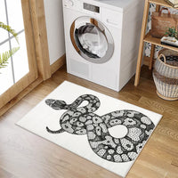 Garvee Animal Print Black & White 2x3 Washable Entryway Rug – Modern Snake Rug, Indoor/Outdoor Non-Slip Throw Mat for Bedroom, Bathroom, Kitchen, or Living Room