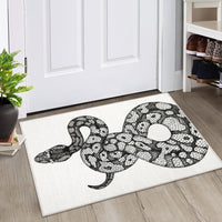 Garvee Animal Print Black & White 2x3 Washable Entryway Rug – Modern Snake Rug, Indoor/Outdoor Non-Slip Throw Mat for Bedroom, Bathroom, Kitchen, or Living Room