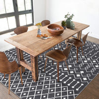 Garvee Washable 8x10 Grey Moroccan Rug - Modern Geometric Low Pile Carpet for Bedroom & Living Room - Non-Slip, Easy Care, Durable, Cozy Polyester