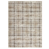 Garvee Washable 4x6 Rugs for Entryway Non Slip Living Room Area Rug, Tartan Plaid Farmhouse Bedroom Carpet Dorm Room Throw Rug, Low Pile Soft Accent Mat for Kitchen Entry Office 4'x6' Beige