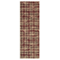 Garvee Washable Runner Rug 2x8 Runner Modern Non Slip Kitchen Rugs Tartan Plaid Entryway Rug Farmhouse Soft Bathroom Rugs Stain Resistant Carpet for Hallway Laundry Bedroom, Red