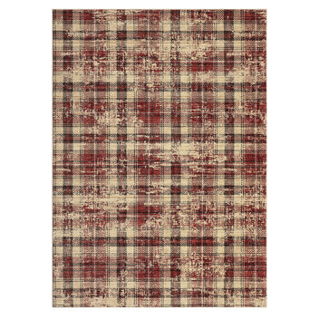 Garvee Living Room Rug 10x13 Modern Tartan Plaid, Washable, Non-Slip, Polyester Fiber, Low Pile, Durable, for Bedroom & Dining Room