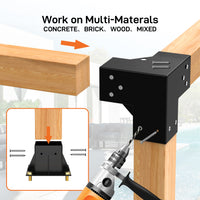 Garvee 4″×4″ (Inner 3.6″x3.6″) Pergola Bracket Kit (4x 3-Way + 4x Base) for Wood Beams – Heavy Duty Steel Connectors – DIY Gazebo, Patio, Deck, Outdoor Pergola, Black