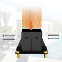 Garvee 4"x 4" (Inner 3.6"x3.6") Post Brackets, 4PC Heavy Duty Steel Post Base Supports for Outdoor Fence, Mailbox, Pergola Bracket Fence Kit, Black