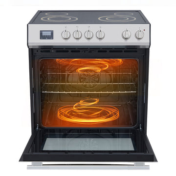 Garvee Front Control Electric Range Oven with 5 Cooktop Elements with 6 Cooking Power Options, Freestanding Oven, 5.0 cu. ft. Capacity Stainless Steel