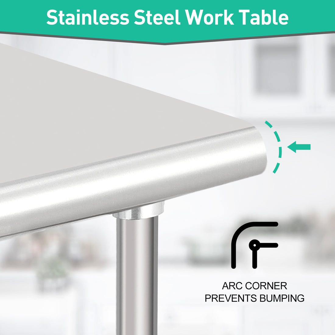 GARVEE 30"L x 24"W x 35"H Stainless Steel Work Table - Heavy-Duty Table with Caster Wheels for Food Prep, Kitchen, Restaurant, Garage, and Commercial Use