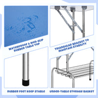 Garvee 48" Dog Grooming Table Adjustable Height Pet Drying Desktop Foldable Pet Grooming Table with Arms, Nooses, Mesh Tray, Foldable Pet Station Max Capacity Up to 330Lbs ,Blue