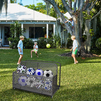 Garvee Outdoor Poolside Float Storage Box - PE Rattan Patio Basket with Rolling Wheels for Floaties, Pool & Beach, Sturdy & Movable, Diamond Grey