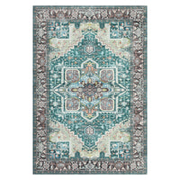 Garvee Machine Washable Rug 9x12 Vintage Design Area Rugs with Non Slip Rugs for Living Room Bedroom Floral Print Rug Carpet Stain Resistant, Green