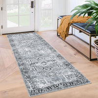 Garvee Washable Runner Rug 2x6 Kitchen Rug Runner Long Entryway Rug Low-Pile Rug for Bedroom Non-Skid Soft Carpet Throw Rug for Bathroom Laundry Room Hallway, Grey