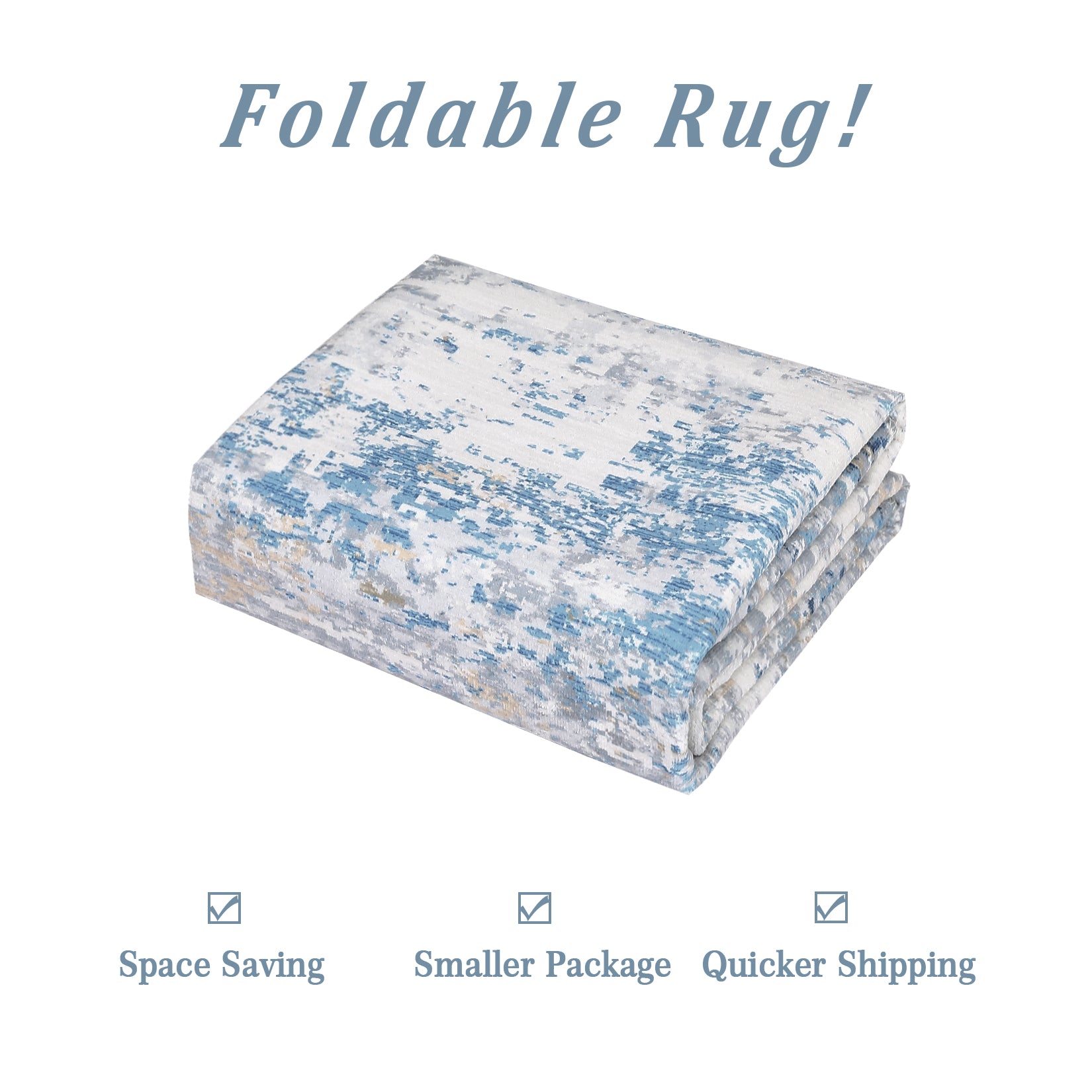 Garvee Living Room Area Rugs Grey Blue 8x10 Abstract Machine Washable Rugs Ultra-Thin Non Slip Bedroom Rugs Modern Printed Distressed Carpet for Dining Room Office Kitchen Playroom Floor Decor